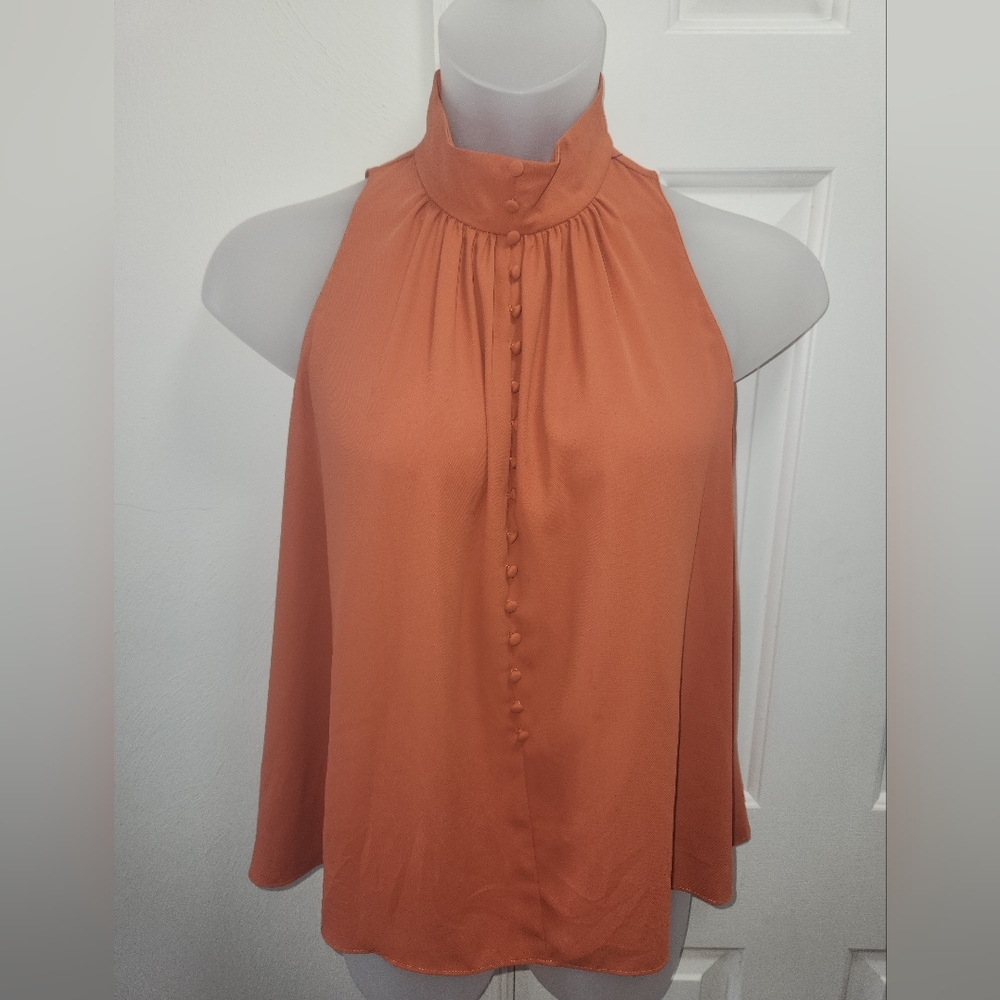 AMANDA UPRICHARD Orange Halter Neck Top Size M